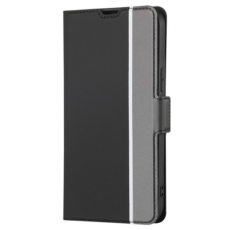 For Honor X40 5G / X9a 5G / Magic5 Lite 5G Twill Texture Leather Stand Phone Case Card Holder Full Protection Shell - Black