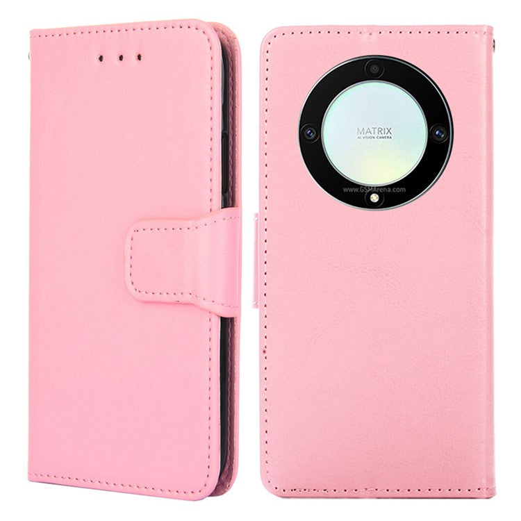 For Honor X9a 5G / X40 5G / Magic5 Lite 5G Cell Phone Cover PU Leather Stand Wallet Protective Phone Case - Pink