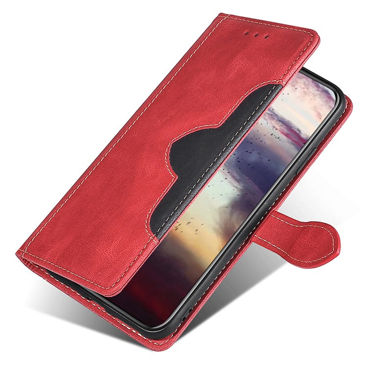 For Honor X40 5G Shockproof Phone Stand Cover Straw Hat Design PU Leather Wallet Case - Red