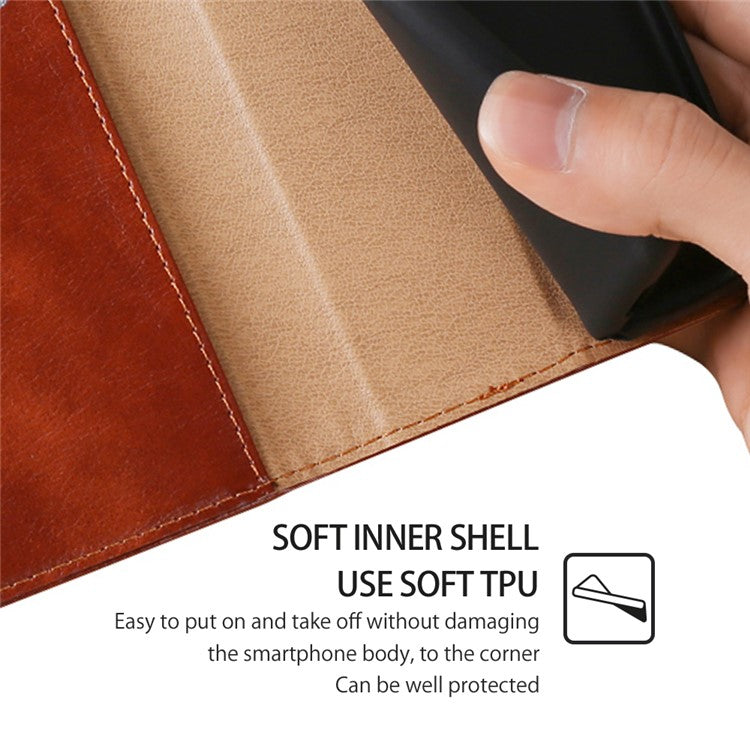For Honor X40 5G / X9a 5G / Magic5 Lite 5G PU Leather Wallet Phone Case Magnetic Auto-closing Shockproof Stand Cover - Brown