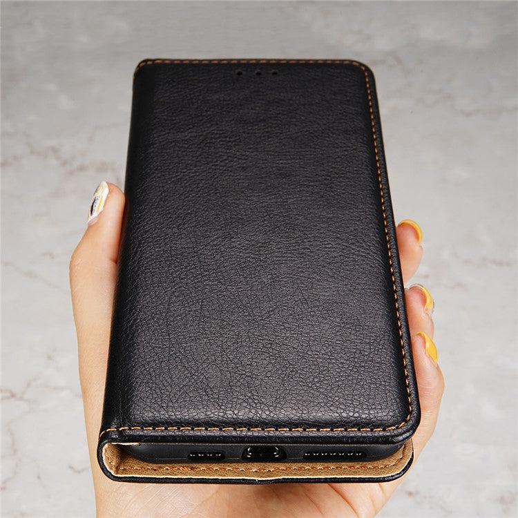 For Honor X40 5G / X9a 5G / Magic5 Lite 5G PU Leather Wallet Phone Case Magnetic Auto-closing Shockproof Stand Cover - Black