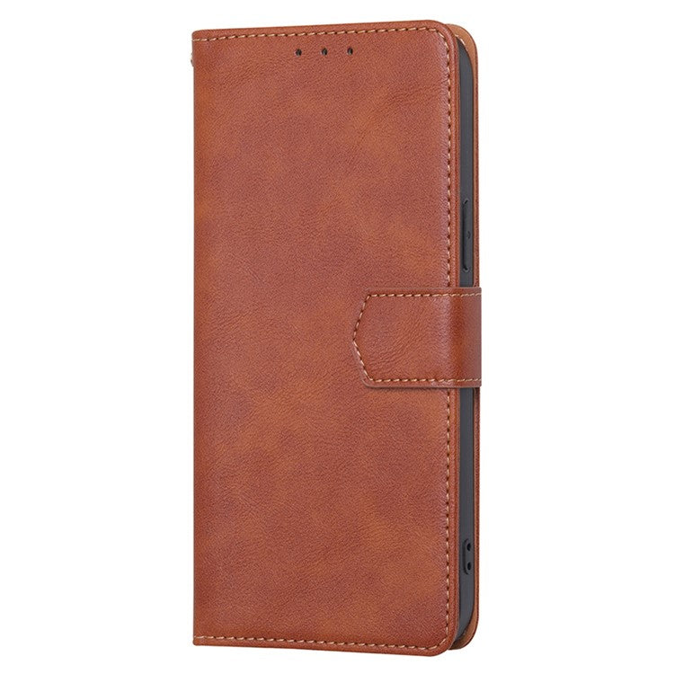 RFID Blocking Phone Case for Oppo A17k 4G Wallet PU Leather Phone Stand Cover - Brown
