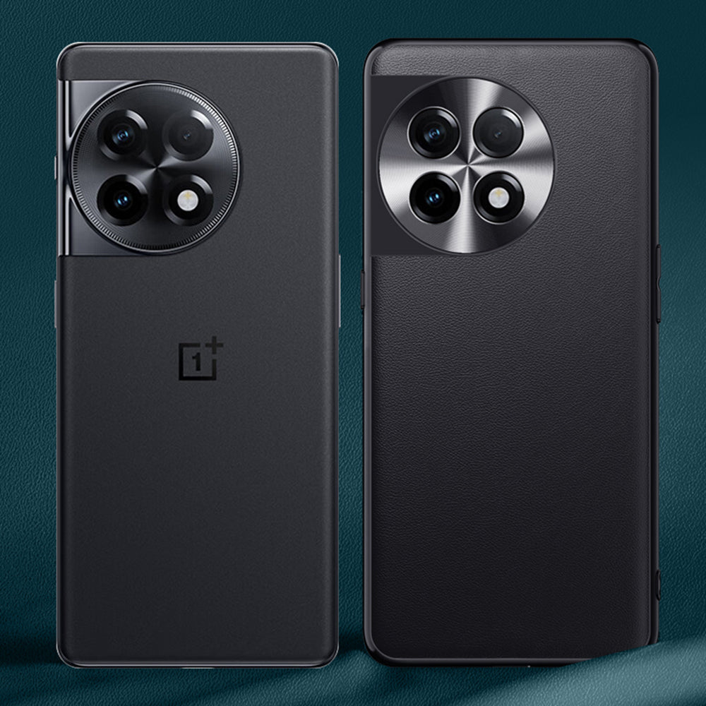 For OnePlus Ace 2 5G / 11R 5G PU Leather Coated TPU + PC Phone Case Metal Lens Design Shockproof Cover - Black