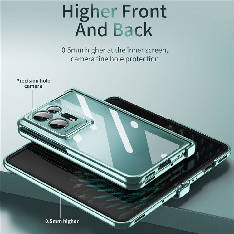 Phone Case For Oppo Find N2 5G , Magnetic Hinge Anti-drop Hard PC Phone Cover with Screen Protector - Black