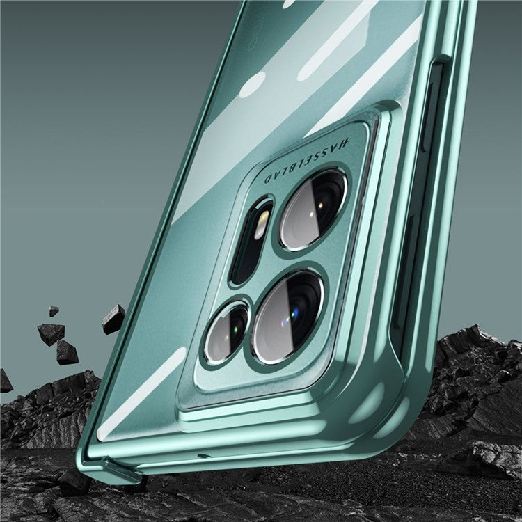 Phone Case For Oppo Find N2 5G , Magnetic Hinge Anti-drop Hard PC Phone Cover with Screen Protector - Black