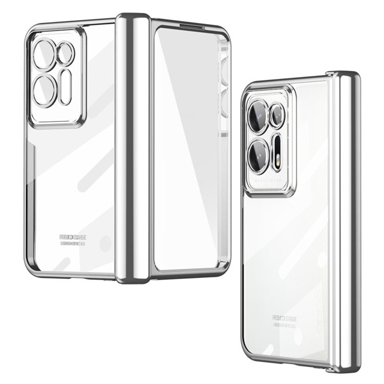 Phone Case For Oppo Find N2 5G , Magnetic Hinge Anti-drop Hard PC Phone Cover with Screen Protector - White