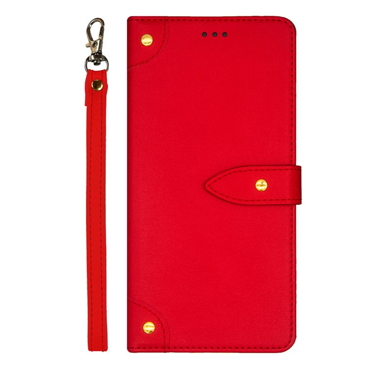 IDEWEI Phone Case for Google Pixel 7a Leather Shockproof Phone Cover with Card Slots Stand - Red