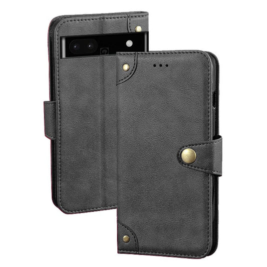 IDEWEI For Google Pixel 7a Shockproof Phone Case PU Leather Wallet Stand Cell Phone Cover - Black