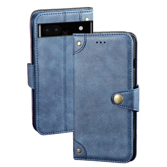 IDEWEI For Google Pixel 7a Shockproof Phone Case PU Leather Wallet Stand Cell Phone Cover - Blue