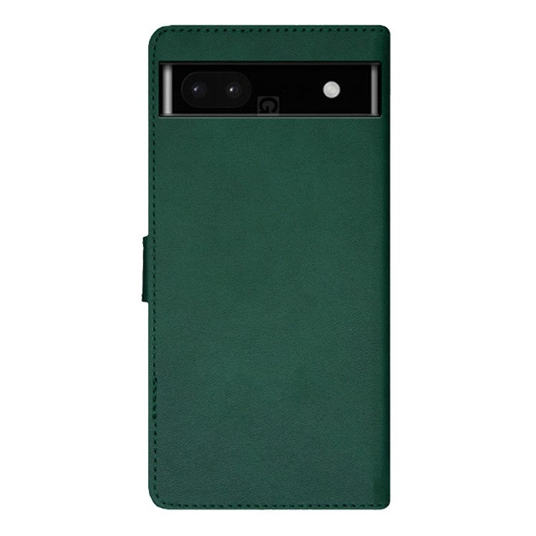 IDEWEI  Leather Phone Case Stand For Google Pixel 7a , Color Splicing  Shockproof Phone Cover with  Card Holder - Brown