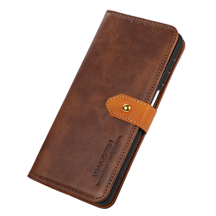 KHAZNEH Phone Case For OnePlus Ace 2 5G / 11R 5G , Cowhide Texture Flip Leather Wallet Protective Phone Cover Stand - Brown