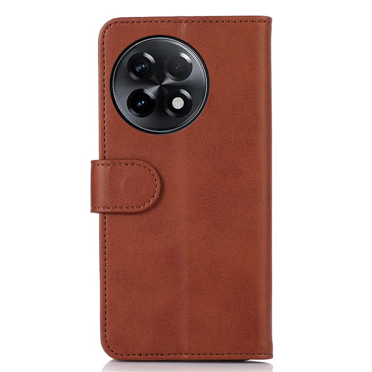 PU Leather Phone Cover For OnePlus Ace 2 5G / 11R 5G , Cowhide Texture Anti-scratch Cell Phone Case with Stand Wallet - Brown