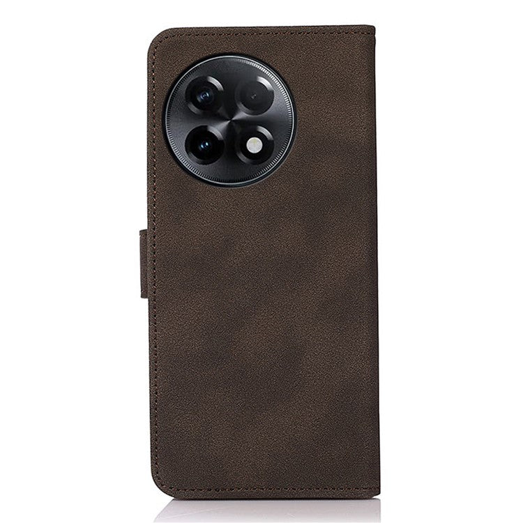 KHAZNEH Protective Phone Case For OnePlus Ace 2 5G / 11R 5G Flip Leather Textured Phone Cover Stand Wallet - Brown