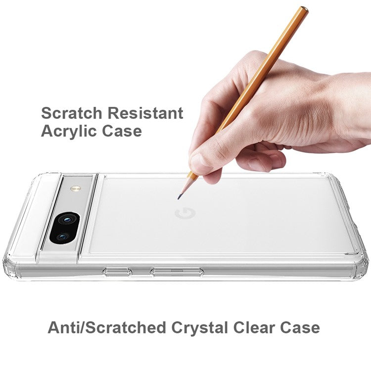 Smartphone Case For Google Pixel 7a , Anti-Yellowing Acrylic TPU Clear Protective Phone Back Cover