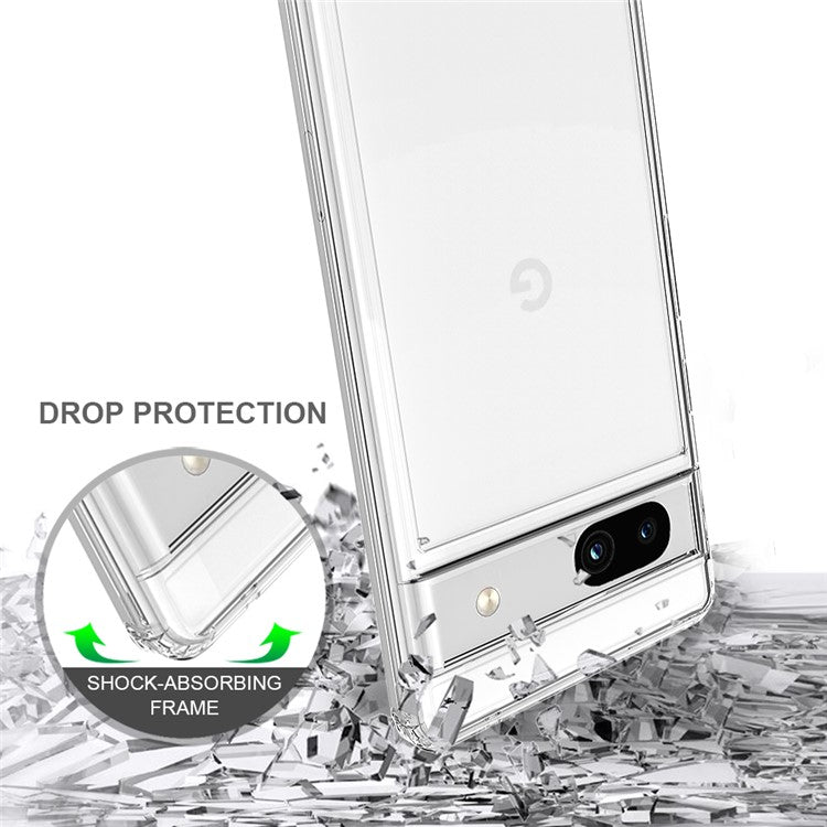 Smartphone Case For Google Pixel 7a , Anti-Yellowing Acrylic TPU Clear Protective Phone Back Cover