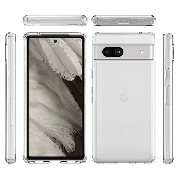Smartphone Case For Google Pixel 7a , Anti-Yellowing Acrylic TPU Clear Protective Phone Back Cover