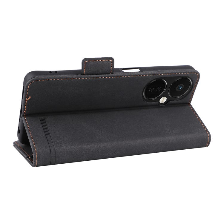 Anti-drop Phone Cover For OnePlus Nord CE 3 Lite 5G , Hardware Decor Flip Leather Wallet Phone Case with Stand - Black