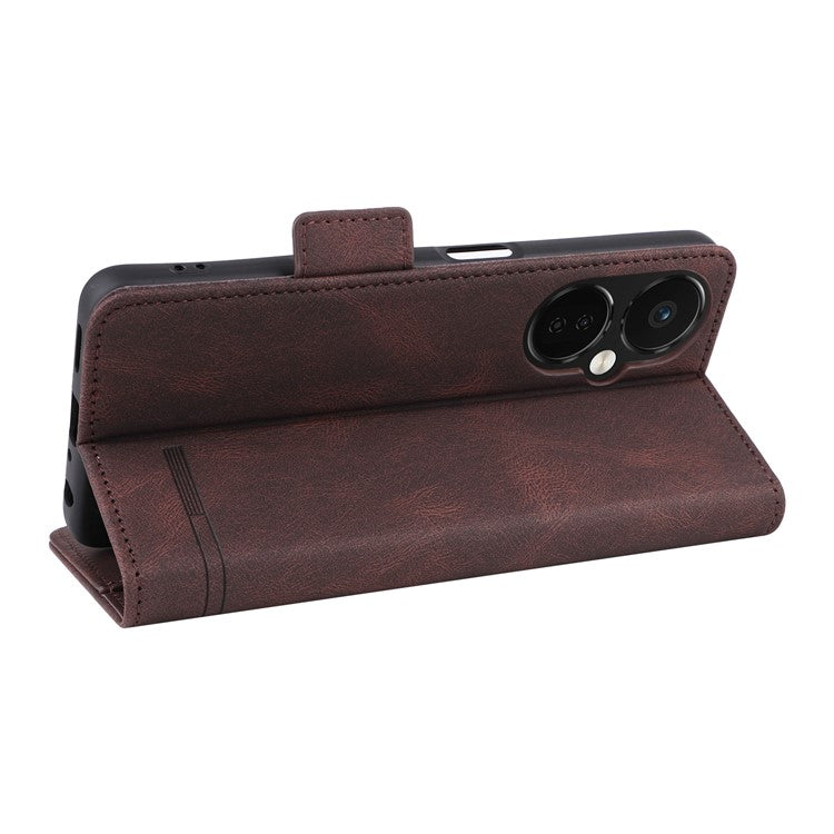 Anti-drop Phone Cover For OnePlus Nord CE 3 Lite 5G / Nord N30 5G , Hardware Decor Flip Leather Wallet Phone Case with Stand - Coffee