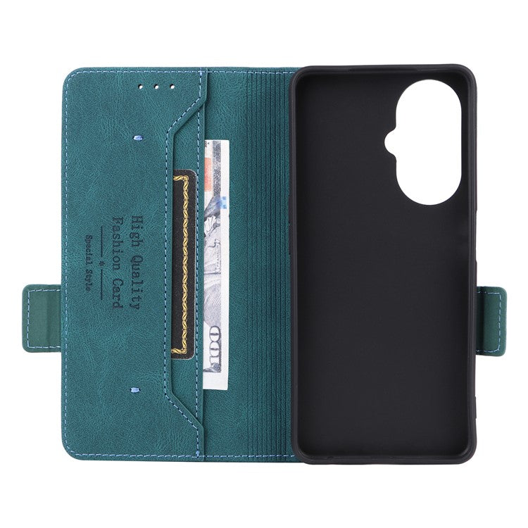 Anti-drop Phone Cover For OnePlus Nord CE 3 Lite 5G / Nord N30 5G , Hardware Decor Flip Leather Wallet Phone Case with Stand - Blue