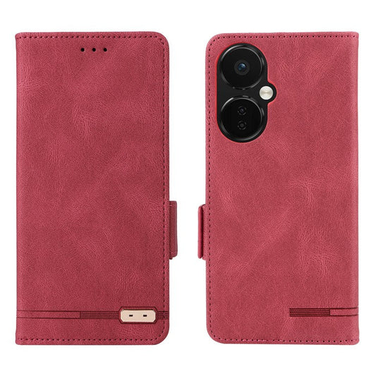 Anti-drop Phone Cover For OnePlus Nord CE 3 Lite 5G / Nord N30 5G , Hardware Decor Flip Leather Wallet Phone Case with Stand - Rose