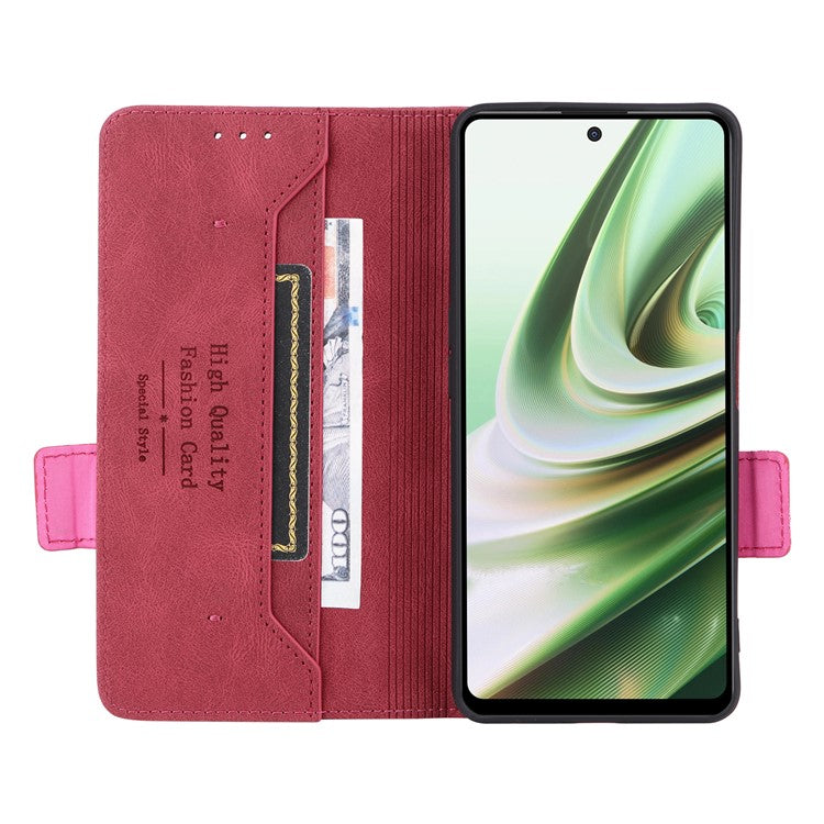 Anti-drop Phone Cover For OnePlus Nord CE 3 Lite 5G / Nord N30 5G , Hardware Decor Flip Leather Wallet Phone Case with Stand - Rose