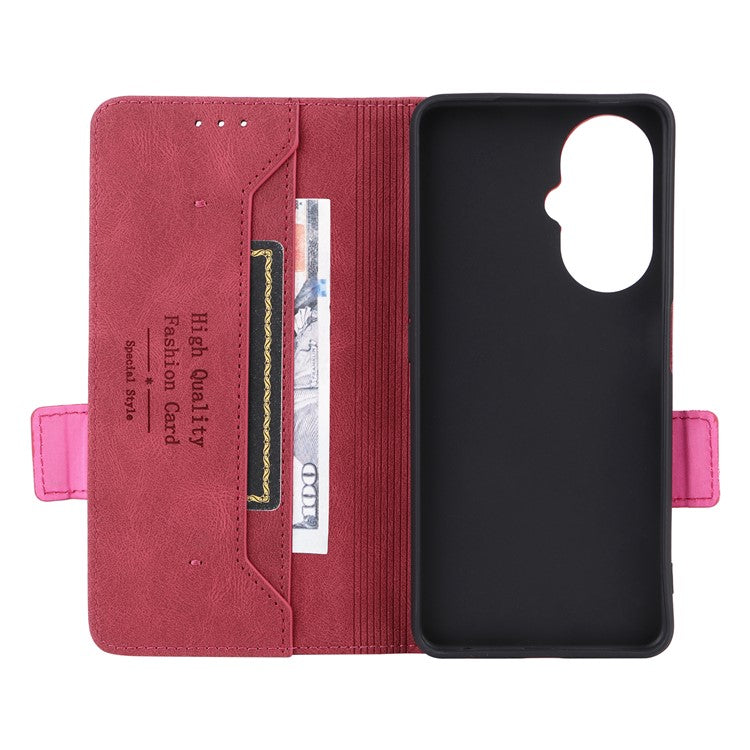 Anti-drop Phone Cover For OnePlus Nord CE 3 Lite 5G / Nord N30 5G , Hardware Decor Flip Leather Wallet Phone Case with Stand - Rose