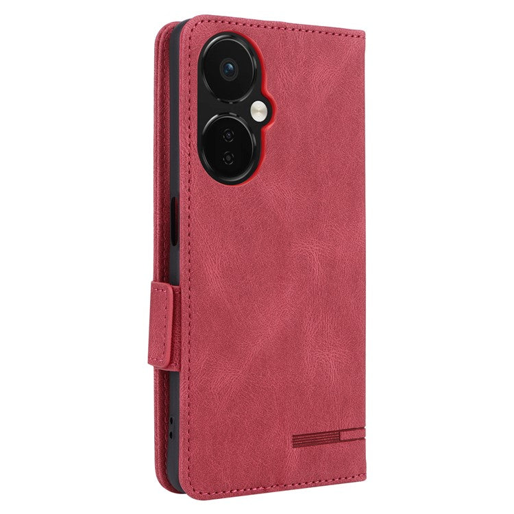 Anti-drop Phone Cover For OnePlus Nord CE 3 Lite 5G / Nord N30 5G , Hardware Decor Flip Leather Wallet Phone Case with Stand - Rose