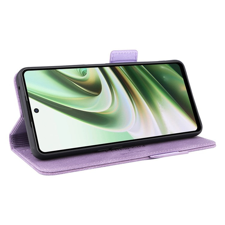 Anti-drop Phone Cover For OnePlus Nord CE 3 Lite 5G / Nord N30 5G , Hardware Decor Flip Leather Wallet Phone Case with Stand - Purple