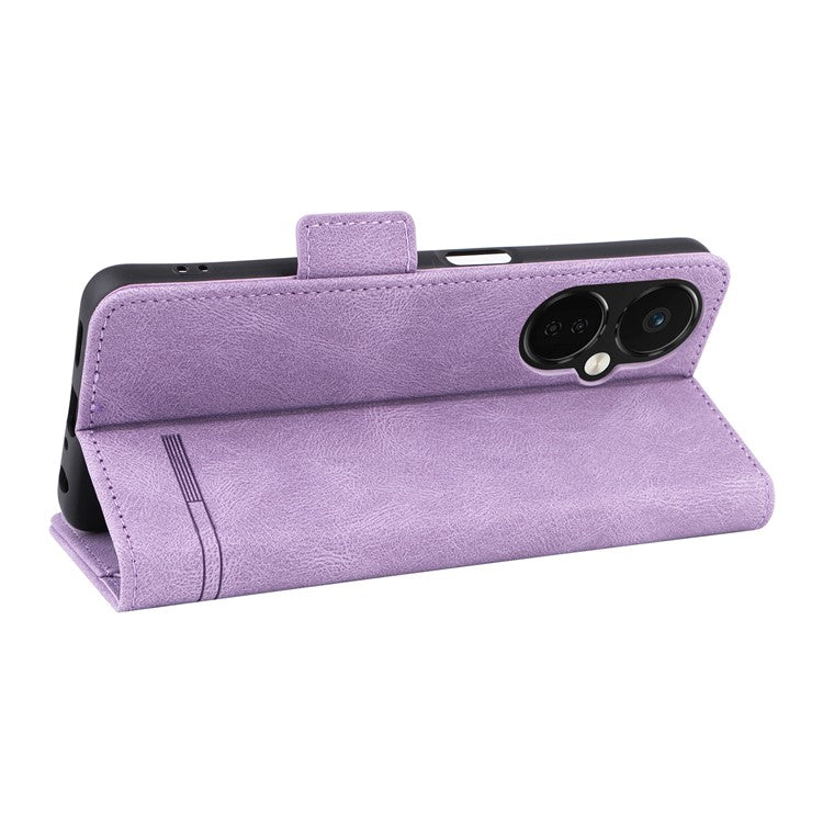 Anti-drop Phone Cover For OnePlus Nord CE 3 Lite 5G / Nord N30 5G , Hardware Decor Flip Leather Wallet Phone Case with Stand - Purple