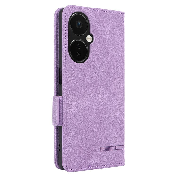 Anti-drop Phone Cover For OnePlus Nord CE 3 Lite 5G / Nord N30 5G , Hardware Decor Flip Leather Wallet Phone Case with Stand - Purple