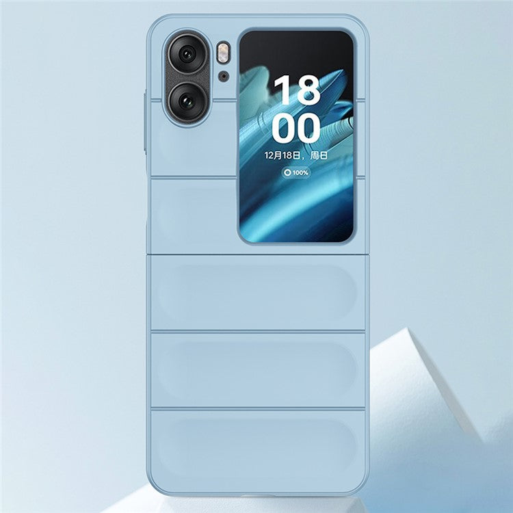 Skin-touch Phone Case for Oppo Find N2 Flip 5G Rugged Hard PC Protective Phone Cover - Blue