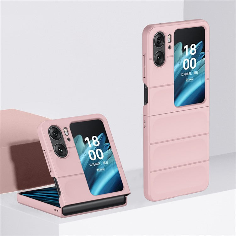Skin-touch Phone Case for Oppo Find N2 Flip 5G Rugged Hard PC Protective Phone Cover - Pink