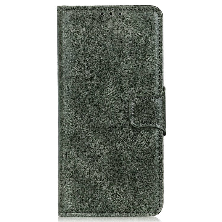 PU Leather Phone Case for OnePlus Ace 2 5G / 11R 5G Crazy Horse Texture Stand Wallet Cover - Blackish Green