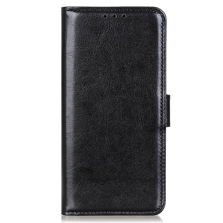 Cell Phone Case for OnePlus Ace 2 5G / 11R 5G , Flip PU Leather Crazy Horse Texture Wallet Stand Phone Cover - Black