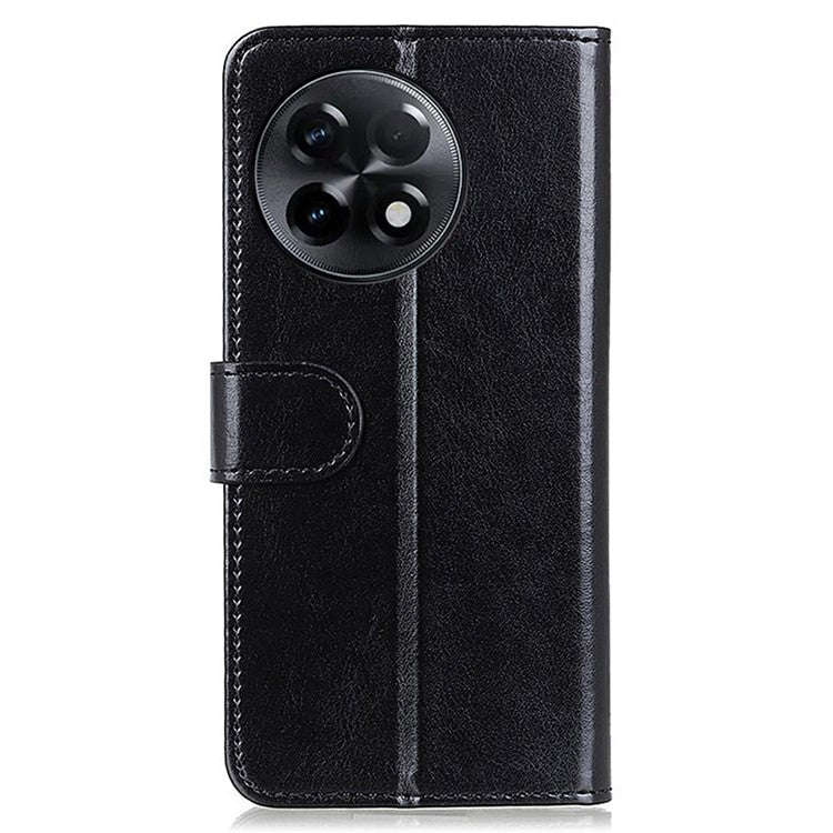 Cell Phone Case for OnePlus Ace 2 5G / 11R 5G , Flip PU Leather Crazy Horse Texture Wallet Stand Phone Cover - Black
