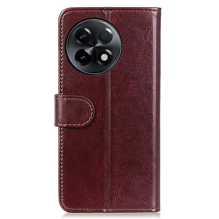 Cell Phone Case for OnePlus Ace 2 5G / 11R 5G , Flip PU Leather Crazy Horse Texture Wallet Stand Phone Cover - Brown