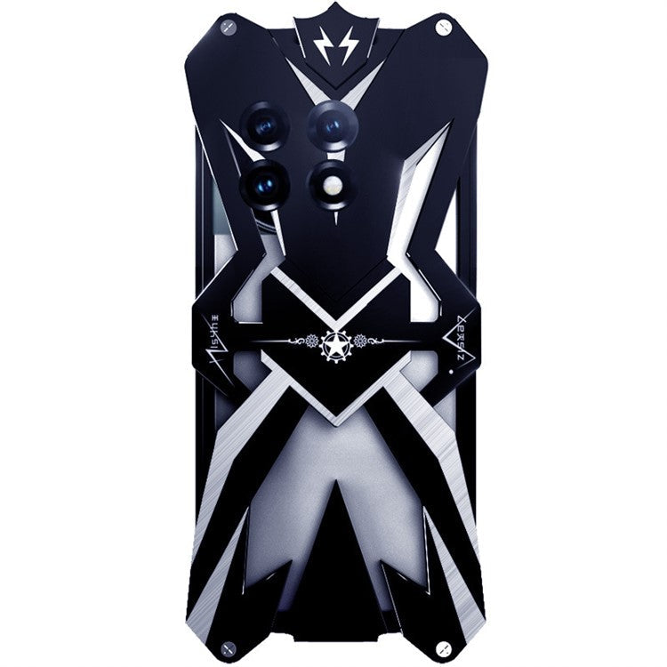 For OnePlus 11 5G Heavy Duty Armor Metal Phone Case Rugged Shockproof Mobile Phone Cover - Black