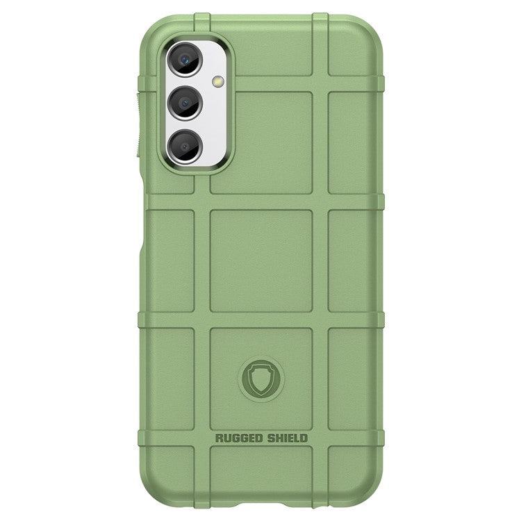 Drop-proof TPU Phone Cover for Samsung Galaxy A24 4G (162.1 x 77.6 x 8.3mm) Rugged Square Grid Texture Phone Case - Green
