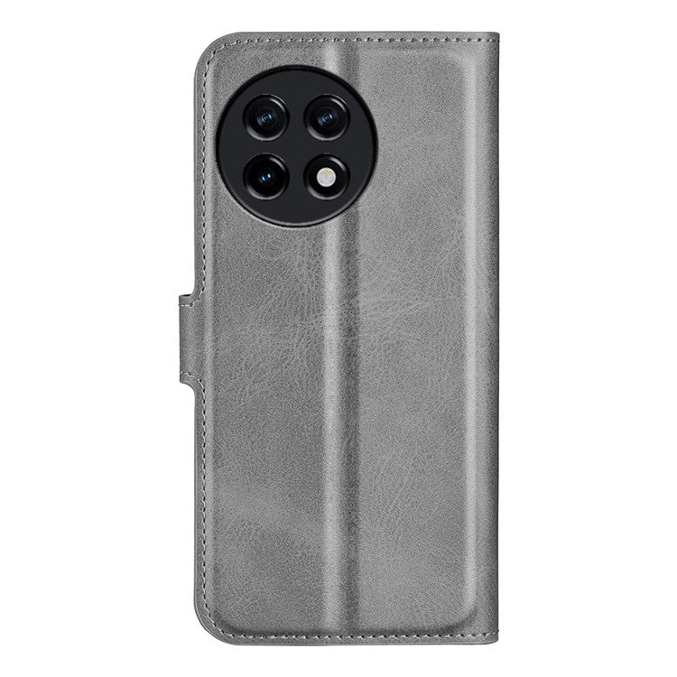 For OnePlus Ace 2 5G / 11R 5G Calf Texture Stand Wallet Case Square Magnetic Clasp Phone Cover - Grey