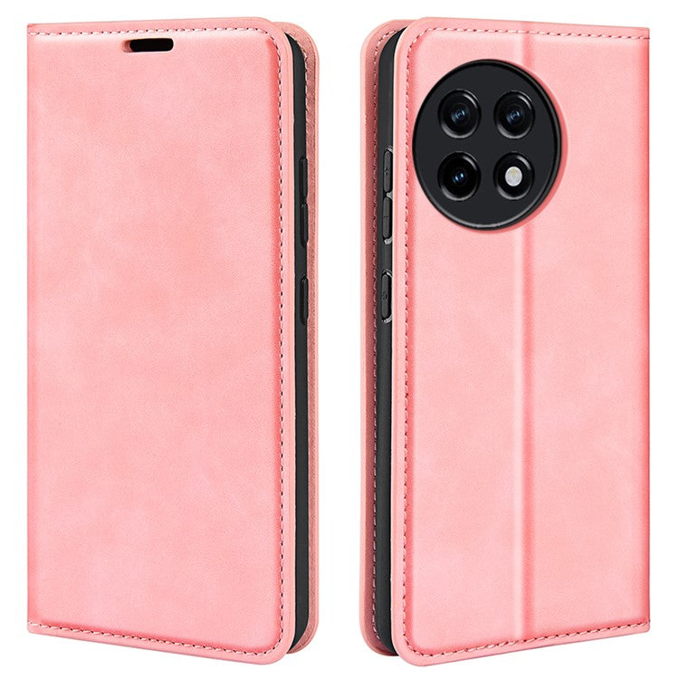 For OnePlus Ace 2 5G / 11R 5G Skin-touch Stand Wallet Case PU Leather Flip Phone Cover - Pink