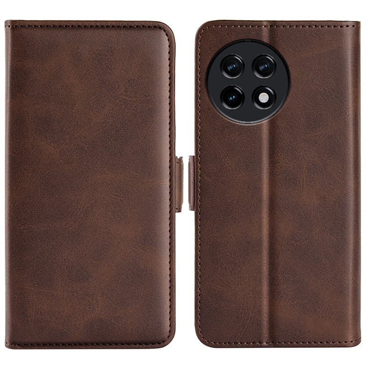 For OnePlus Ace 2 5G / 11R 5G Calf Texture Magnetic Flip Phone Cover Stand Wallet Leather Case - Brown