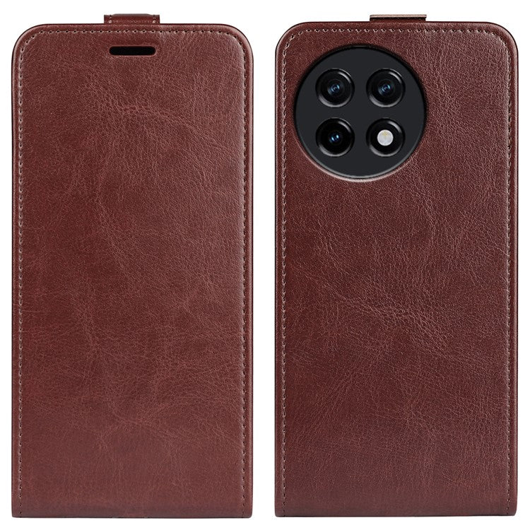 Vertical Flip Cover for OnePlus Ace 2 5G / 11R 5G , Crazy Horse Texture Leather Card Slot Case - Brown
