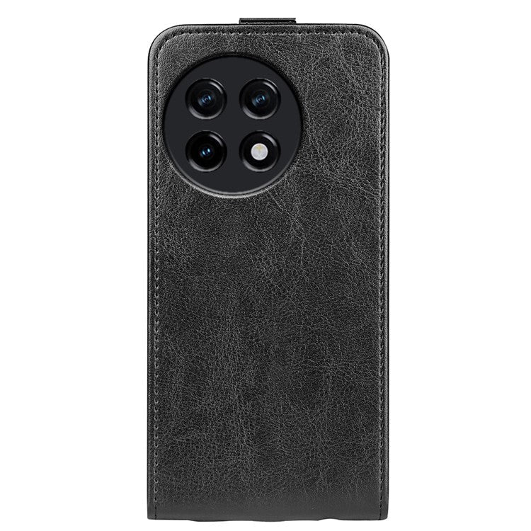 Vertical Flip Cover for OnePlus Ace 2 5G / 11R 5G , Crazy Horse Texture Leather Card Slot Case - Black