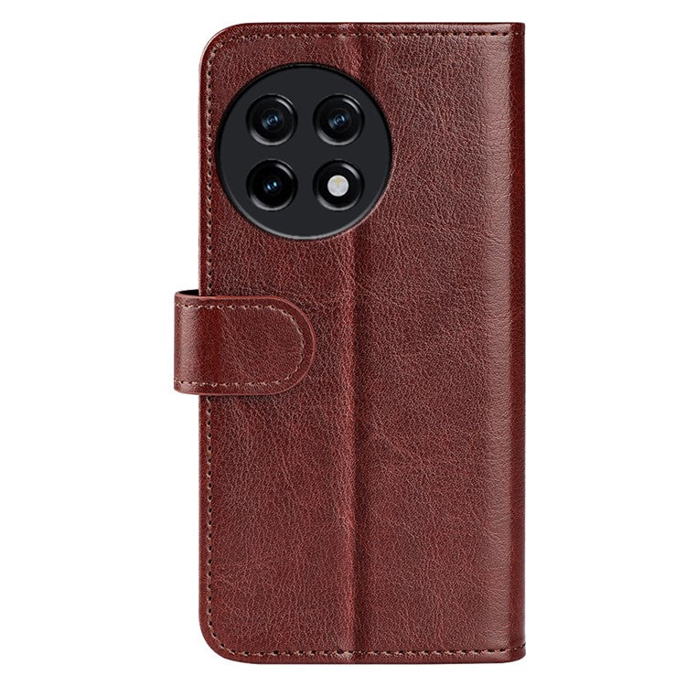 For OnePlus Ace 2 5G / 11R 5G Shockproof Crazy Horse Texture Case Leather Wallet Stand Flip Cover - Brown