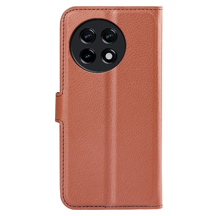 Shockproof Phone Case for OnePlus Ace 2 5G / 11R 5G Litchi Texture Wallet Phone Cover with Stand - Brown