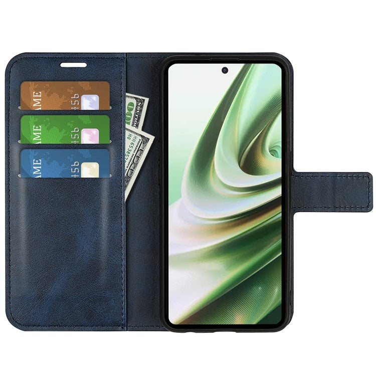 For OnePlus Nord CE 3 Lite 5G / Nord N30 5G Leather Calf Texture Stand Wallet Phone Case Square Magnetic Phone Cover - Blue