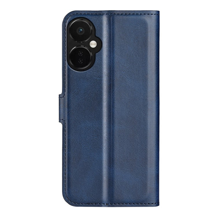For OnePlus Nord CE 3 Lite 5G / Nord N30 5G Leather Calf Texture Stand Wallet Phone Case Square Magnetic Phone Cover - Blue