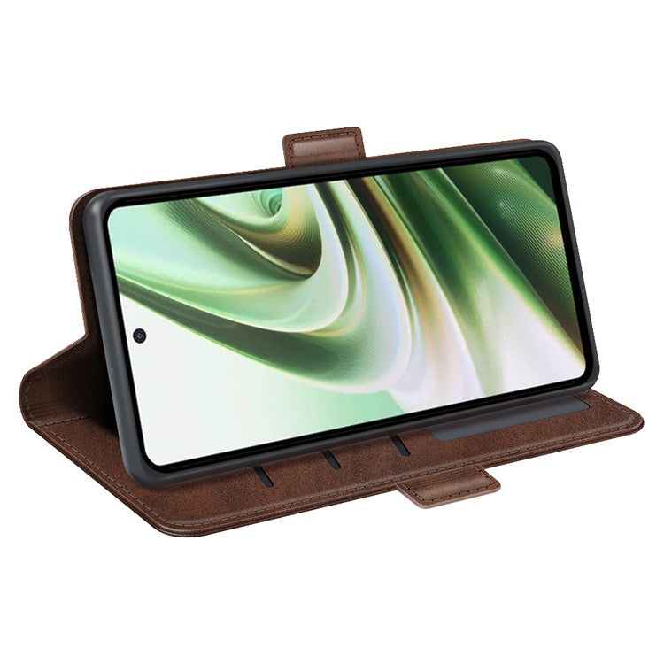 For OnePlus Nord CE 3 Lite 5G / Nord N30 5G Phone Case Leather Calf Texture Magnetic Stand Wallet Cell Phone Cover - Brown