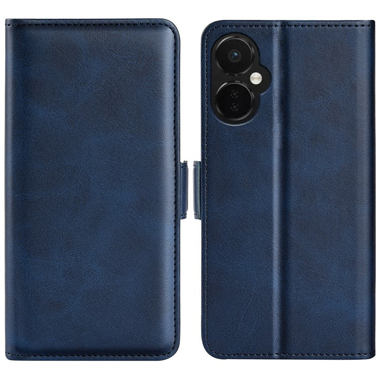 For OnePlus Nord CE 3 Lite 5G / Nord N30 5G Phone Case Leather Calf Texture Magnetic Stand Wallet Cell Phone Cover - Blue