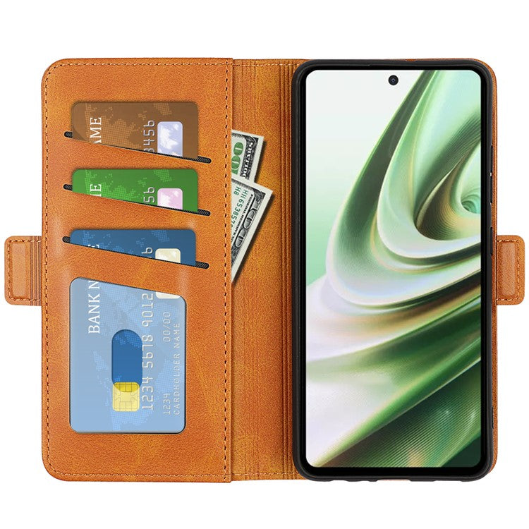 For OnePlus Nord CE 3 Lite 5G / Nord N30 5G Phone Case Leather Calf Texture Magnetic Stand Wallet Cell Phone Cover - Yellow